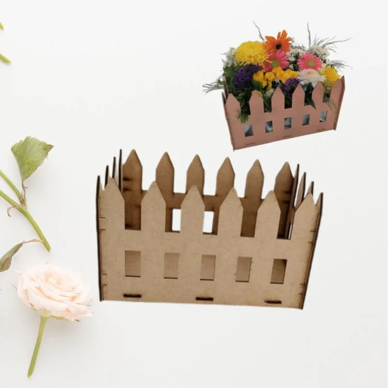 Caja de madera para flores