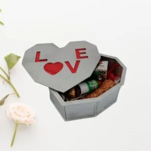 Caja de madera corazón