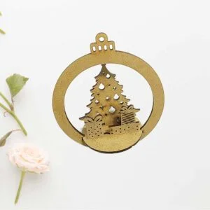 Esfera 3d con árbol navidad