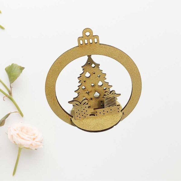 Esfera 3d con árbol navidad